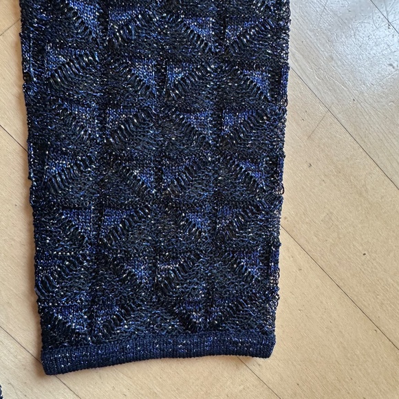 St. John Navy/Black shimmer open front cardigan, duster, SP, G1246 - Picture 4 of 6